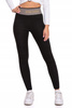 LEGGINSY DAMSKIE Z WYSOKIM STANEM OCIEPLANE SZEROKA GUMA CZARNE ROZM. S/M