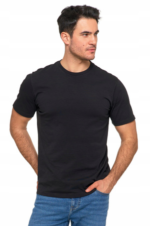 Bawełniany T-shirt Koszulka Męska BASIC Gładka MORAJ Kolor CZARNY M