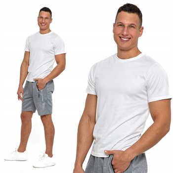 Bawełniany T-shirt Koszulka Męska BASIC Gładka MORAJ Kolor BIAŁY 3XL