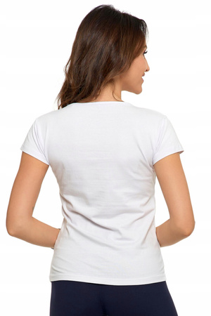 T-SHIRT DAMSKI GŁADKI BASIC MORAJ BIAŁY KRÓTKI SEREK ROZ. S