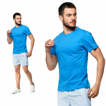 Bawełniany T-shirt Koszulka Męska BASIC Gładka MORAJ Kolor NIEBIESKI XXL