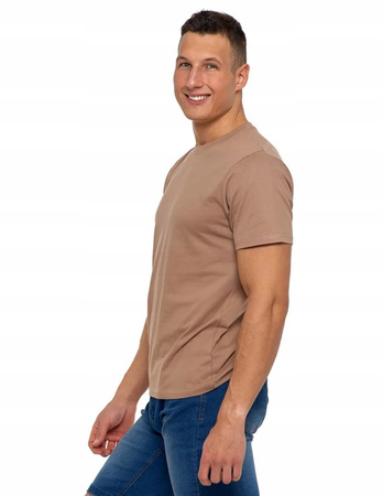 Bawełniany T-shirt Koszulka Męska BASIC Gładka MORAJ Kolor Mocca XL