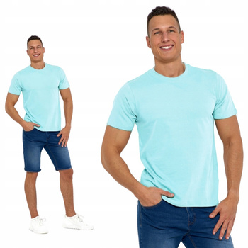 Bawełniany T-shirt Koszulka Męska BASIC Gładka MORAJ Kolor MIĘTOWY 3XL