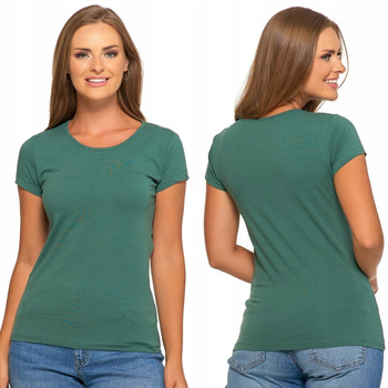 T-SHIRT DAMSKI GŁADKI BASIC MORAJ KHAKI KRÓTKI RĘKAW ROZ. S