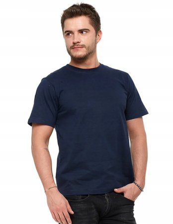Bawełniany T-shirt Koszulka Męska BASIC Gładka MORAJ Kolor GRANATOWY L