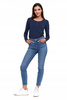 Spodnie Jeansowe Damskie Jeansy Skinny Wysoki Stan Wygodne MORAJ r. 36