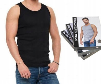 CZARNA PODKOSZULKA MĘSKA KLASYCZNA TANK-TOP BOKSERKA DLA NIEGO MORAJ S