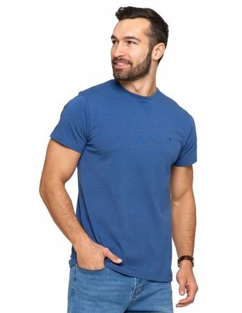 KOSZULKA MĘSKA BAWEŁNA PREMIUM KRÓTKI RĘKAW T-SHIRT NIEBIESKI MORAJ R.3XL