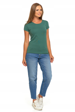 T-SHIRT DAMSKI GŁADKI BASIC MORAJ KHAKI KRÓTKI RĘKAW ROZ. M