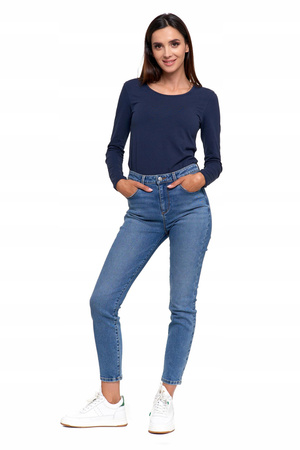 Spodnie Jeansowe Damskie Jeansy Skinny Wysoki Stan Wygodne MORAJ r. 44