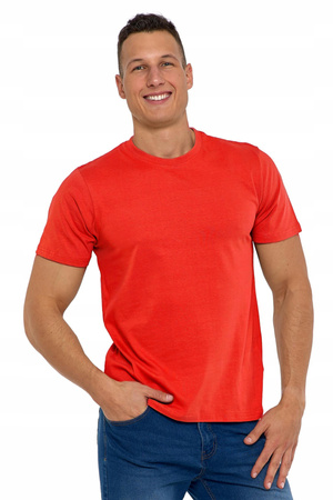 Bawełniany T-shirt Koszulka Męska BASIC Gładka MORAJ Kolor CZERWONY M