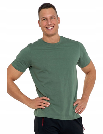 Bawełniany T-shirt Koszulka Męska BASIC Gładka MORAJ Kolor KHAKI M
