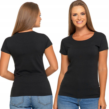 T-SHIRT DAMSKI GŁADKI BASIC MORAJ CZARNY KRÓTKI RĘKAW ROZ. S