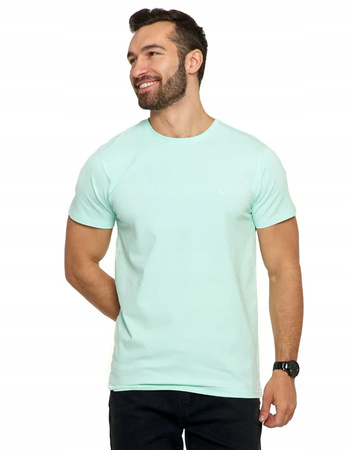 T-SHIRT MĘSKI MORAJ PREMIUM KOSZULKA MĘSKA BAWEŁNA CZESANA MIĘTA R.M