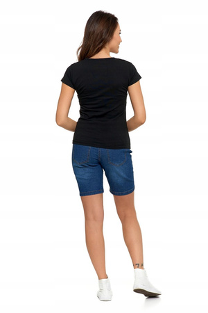 T-SHIRT DAMSKI GŁADKI BASIC MORAJ CZARNY KRÓTKI SEREK ROZ. S