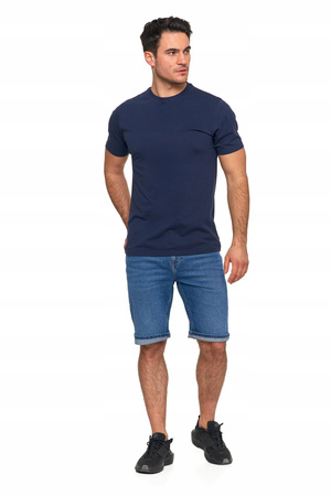 Bawełniany T-shirt Koszulka Męska BASIC Gładka MORAJ Kolor GRANATOWY M