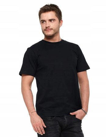 Bawełniany T-shirt Koszulka Męska BASIC Gładka MORAJ Kolor CZARNY M
