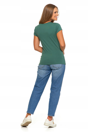 T-SHIRT DAMSKI GŁADKI BASIC MORAJ KHAKI KRÓTKI RĘKAW ROZ. L