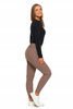 LEGGINSY DAMSKIE Z WYSOKIM STANEM OCIEPLANE SZEROKA GUMA MOCCA ROZM. L/XL