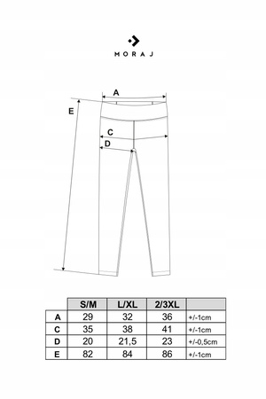 Legginsy Damskie Prążkowane Moraj Wysoki Stan Sportowe Czarne S/M