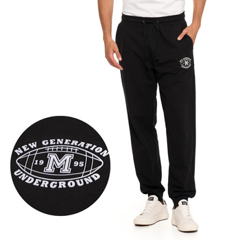 MĘSKIE SPODNIE DRESOWE JOGGERY DRESY MORAJ CZARNE BAWEŁNA