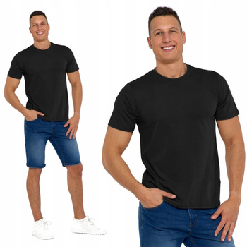 Bawełniany T-shirt Koszulka Męska BASIC Gładka MORAJ Kolor CZARNY M