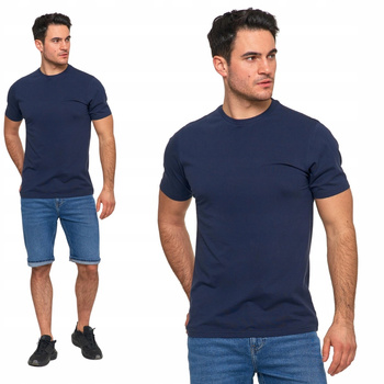 Bawełniany T-shirt Koszulka Męska BASIC Gładka MORAJ Kolor GRANATOWY XL