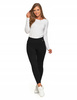 Legginsy Damskie Prążkowane Moraj Wysoki Stan Sportowe Czarne 2XL/3XL