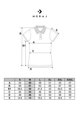 KOSZULKA DAMSKA POLO BAWEŁNIANA T-SHIRT PREMIUM ZŁOTE WYKOŃCZENIE MORAJ S