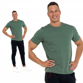 Bawełniany T-shirt Koszulka Męska BASIC Gładka MORAJ Kolor KHAKI 3XL