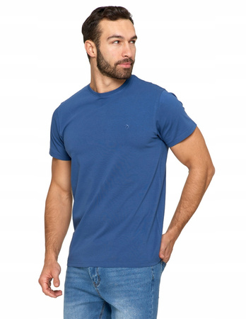 KOSZULKA MĘSKA BAWEŁNA PREMIUM KRÓTKI RĘKAW T-SHIRT NIEBIESKI MORAJ R.3XL