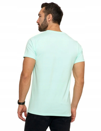 T-SHIRT MĘSKI MORAJ PREMIUM KOSZULKA MĘSKA BAWEŁNA CZESANA MIĘTA R.XXL