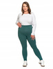 Legginsy Damskie Prążkowane Moraj Wysoki Stan Sportowe Zielone 2XL/3XL