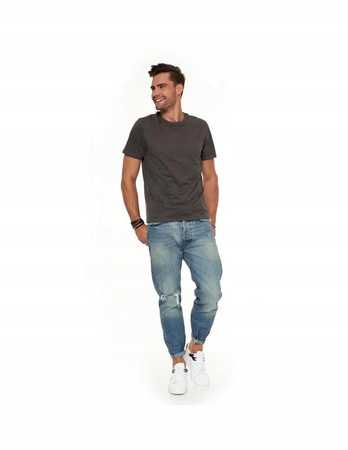 Bawełniany T-shirt Koszulka Męska BASIC Gładka MORAJ Kolor C. SZARY L