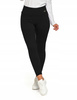 Legginsy Damskie Prążkowane Moraj Wysoki Stan Sportowe Czarne L/XL