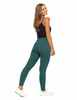 Legginsy Damskie Prążkowane Moraj Wysoki Stan Sportowe Zielone S/M