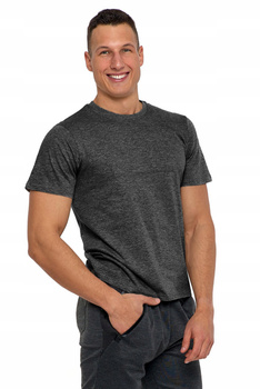 Bawełniany T-shirt Koszulka Męska BASIC Gładka MORAJ Kolor C. SZARY L