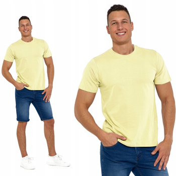 Bawełniany T-shirt Koszulka Męska BASIC Gładka MORAJ Kolor ŻÓŁTY L