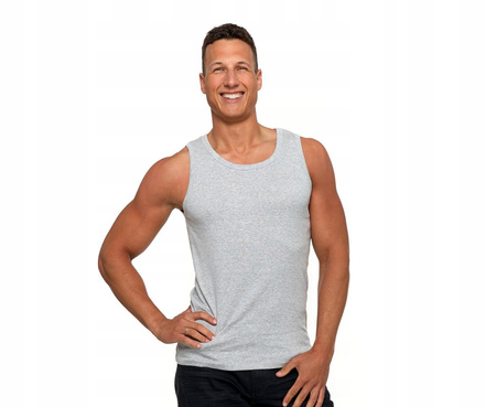 SZARA PODKOSZULKA MĘSKA KLASYCZNA TANK-TOP BOKSERKA DLA NIEGO MORAJ L