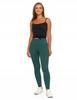 Legginsy Damskie Prążkowane Moraj Wysoki Stan Sportowe Zielone S/M