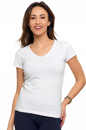 T-SHIRT DAMSKI GŁADKI BASIC MORAJ BIAŁY KRÓTKI SEREK ROZ. S