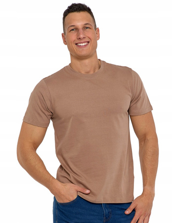 Bawełniany T-shirt Koszulka Męska BASIC Gładka MORAJ Kolor Mocca XL