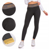 LEGGINSY DAMSKIE Z WYSOKIM STANEM OCIEPLANE SZEROKA GUMA SZARE ROZM. L/XL