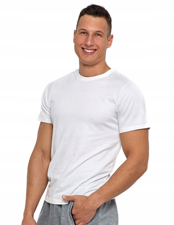 Bawełniany T-shirt Koszulka Męska BASIC Gładka MORAJ Kolor BIAŁY XL