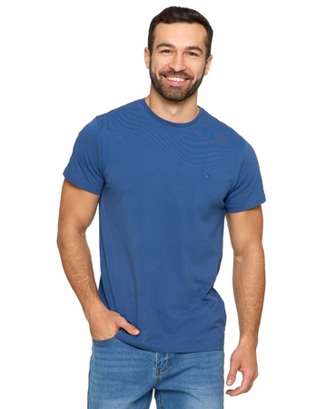 KOSZULKA MĘSKA BAWEŁNA PREMIUM KRÓTKI RĘKAW T-SHIRT NIEBIESKI MORAJ R.XXL