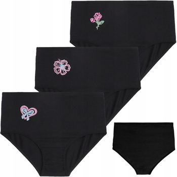 Majtki damskie Figi z wysokim stanem Czarne 3-PAK Moraj r XL