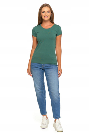 T-SHIRT DAMSKI GŁADKI BASIC MORAJ KHAKI KRÓTKI RĘKAW ROZ. M