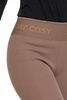 LEGGINSY DAMSKIE Z WYSOKIM STANEM OCIEPLANE SZEROKA GUMA MOCCA ROZM. L/XL