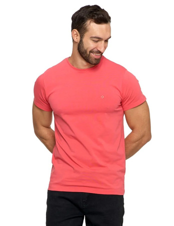 T-SHIRT MĘSKI KOSZULKA KRÓTKI RĘKAW BAWEŁNA PREMIUM MORAJ KORALOWY R.XXL