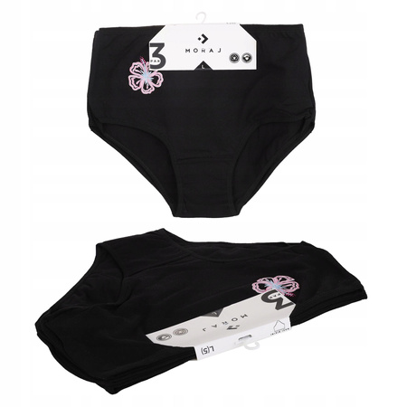 Majtki damskie Figi z wysokim stanem Czarne 3-PAK Moraj r XL